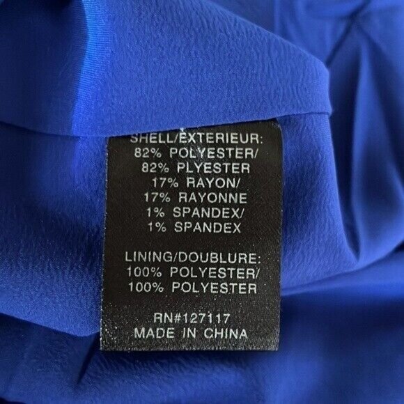 NWT BADGLEY MISCHKA Peplum-detail Dress In Electric Blue Size 12 - Picture 12 of 12